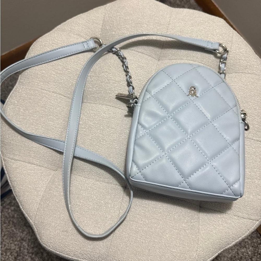 Steve Madden Light Blue Quilted Crossbody Bag